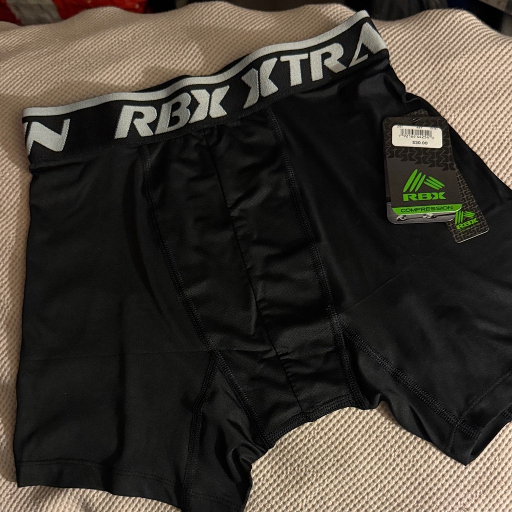 RBX Men's Black Boxer Briefs with Gray Waistband